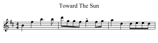 Toward The Sun - staff notation