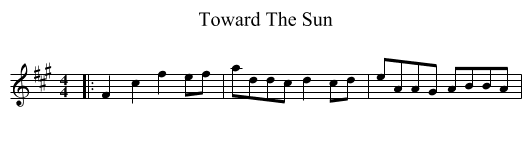 Toward The Sun - staff notation