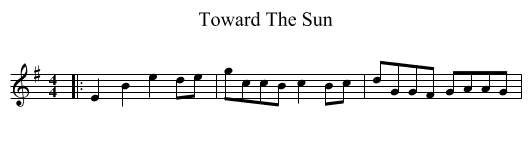 Toward The Sun - staff notation