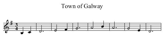 Town of Galway - staff notation