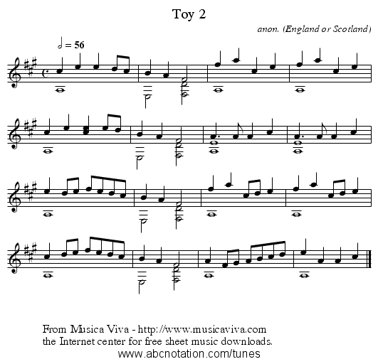 Toy 2 - staff notation