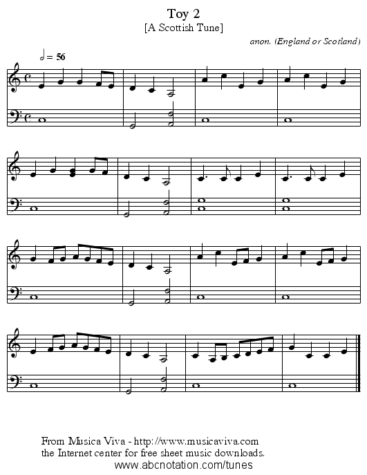 Toy 2 - staff notation