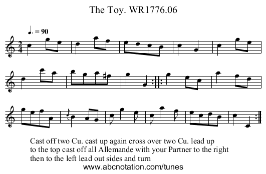Toy. WR1776.06, The - staff notation