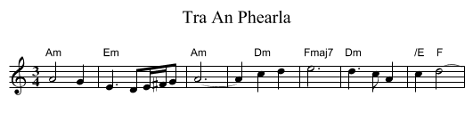 Tra An Phearla - staff notation