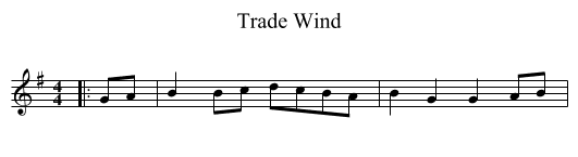 Trade Wind - staff notation