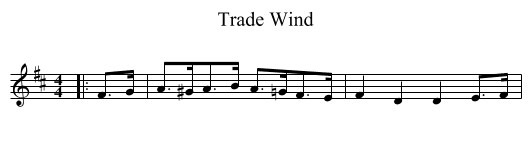 Trade Wind - staff notation
