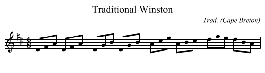 Traditional Winston - staff notation
