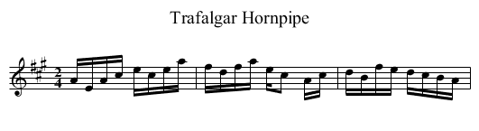 Trafalgar Hornpipe - staff notation
