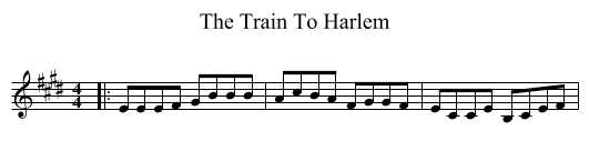 Train To Harlem, The  - staff notation