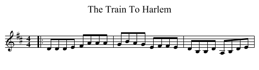 Train To Harlem, The  - staff notation