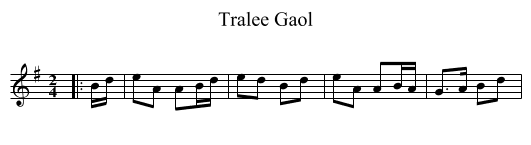Tralee Gaol - staff notation