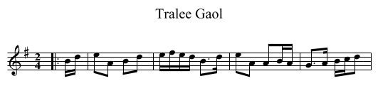 Tralee Gaol - staff notation