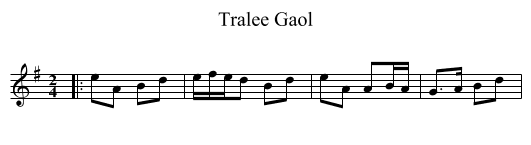 Tralee Gaol - staff notation