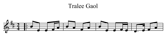 Tralee Gaol - staff notation
