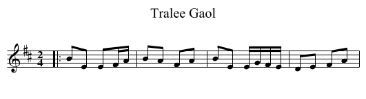 Tralee Gaol - staff notation