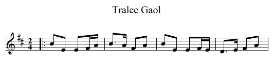 Tralee Gaol - staff notation