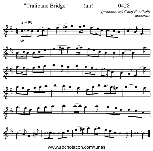 Tralibane Bridge           (air)                 0428 - staff notation