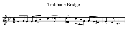 Tralibane Bridge - staff notation