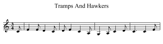 Tramps And Hawkers - staff notation
