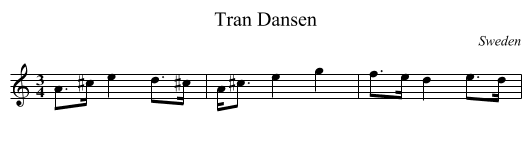 Tran Dansen - staff notation