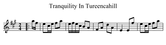 Tranquility In Tureencahill - staff notation