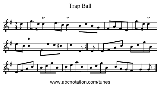 Trap Ball - staff notation
