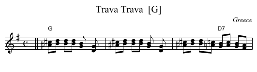 Trava Trava  [G] - staff notation