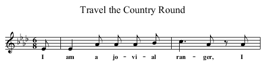 Travel the Country Round - staff notation