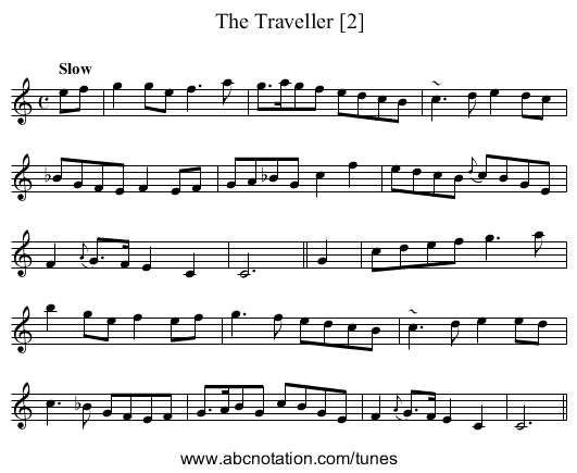 Traveller [2], The - staff notation