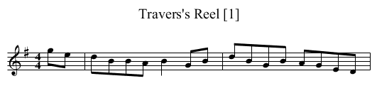 Travers's Reel [1] - staff notation