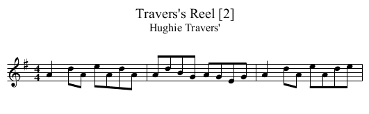 Travers's Reel [2] - staff notation