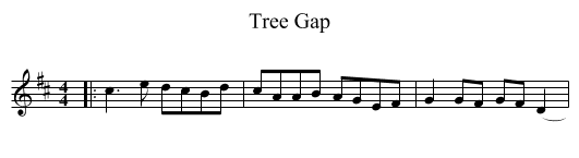 Tree Gap - staff notation