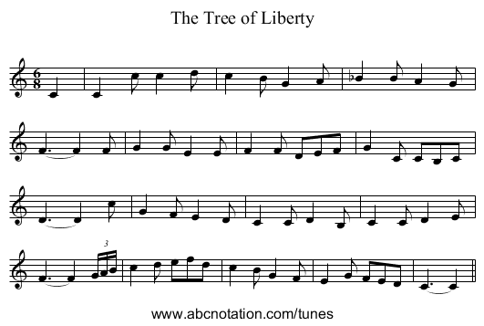 Tree of Liberty, The - staff notation