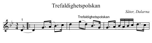 Trefaldighetspolskan - staff notation