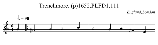 Trenchmore. (p)1652.PLFD1.111 - staff notation