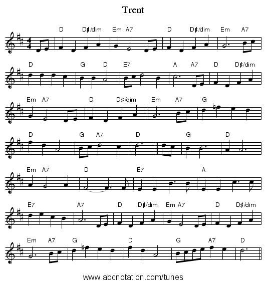 Trent - staff notation