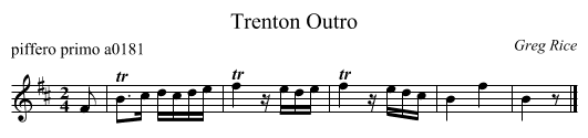 Trenton Outro - staff notation