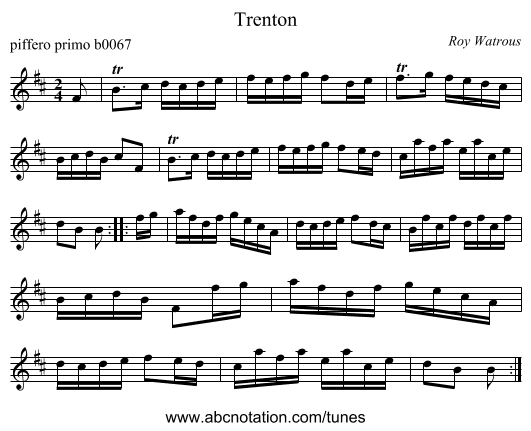 Trenton - staff notation