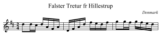 Tretur fr Hillestrup, Falster - staff notation