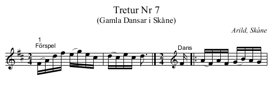 Tretur Nr 7 - staff notation
