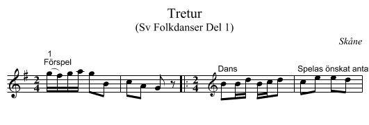 Tretur - staff notation