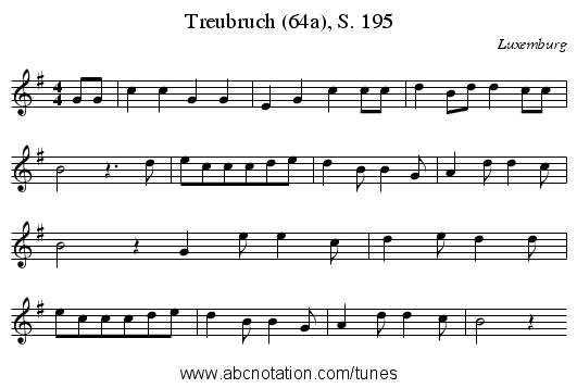 Treubruch (64a), S. 195 - staff notation
