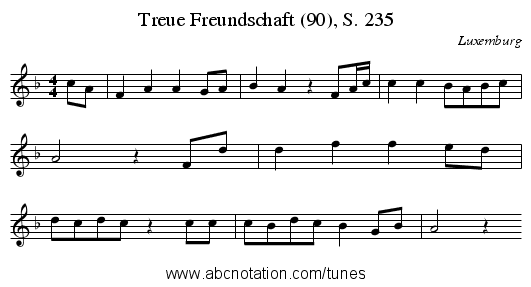 Treue Freundschaft (90), S. 235 - staff notation