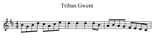 Triban Gwent - staff notation