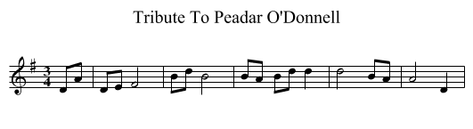 Tribute To Peadar O'Donnell - staff notation