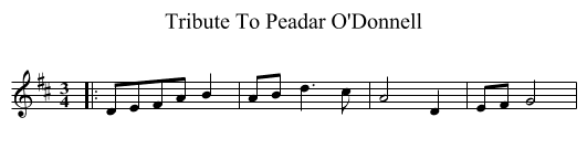 Tribute To Peadar O'Donnell - staff notation