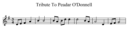 Tribute To Peadar O'Donnell - staff notation