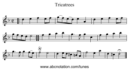 Tricatrees - staff notation