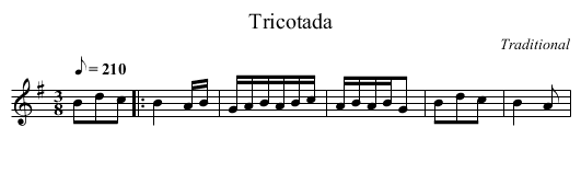 Tricotada - staff notation
