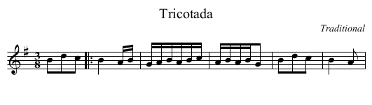 Tricotada - staff notation